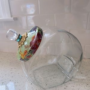 Mackenzie Childs Cookie Jar with Flower Market Enamel Lid - Green